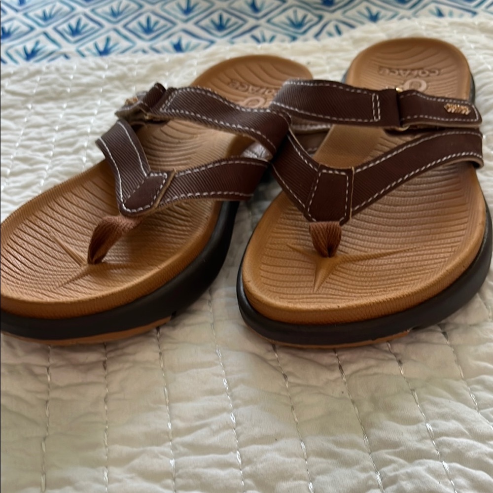 Brown and Tan Sandals